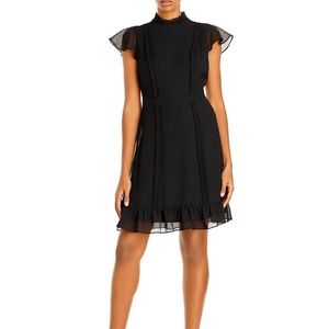 Adrianna Papell Textured Chiffon Ruffle Dress